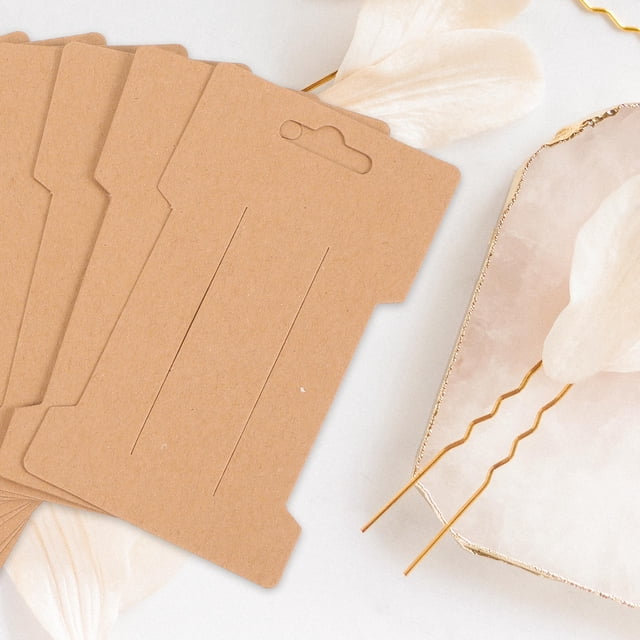 TABLETREANDS 100Ud Tarjetas De Cartón Kraft Para Exhibir Clips Y Moños De Cabello Color Surtido