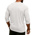 thumbnail image 5 of Resicozy Mens Henley 3/4 Length Sleeve Shirts Soft Button Tees Casual Fashion Solid Color T-Shirts White 2XL, 5 of 7