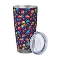 thumbnail image 2 of Fotbe rainbow color mushroom Skull Pattern 20 oz Tumbler Stainless Steel Vacuum Insulated Coffee Ice Cup Double Wall Travel Flask Leak-proof Coffee Cup-Without Straw, 2 of 8