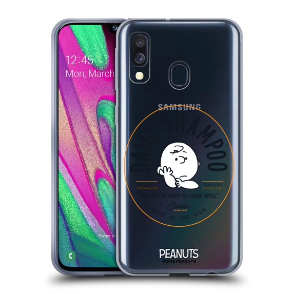 Head Case Designs Officially Licensed Peanuts Chuck's Barber Shop Charlie Brown Shampoo Soft Gel Case Compatible with Samsung Samsung Galaxy A40 (2019)