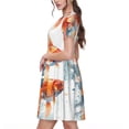 thumbnail image 2 of Naloa Three Goldfish Watercolor Splash Print Womens Summer A-Line Dress with Pockets,Short Sleeve Dresses,Flowy Beach Swing Dress for Vacation Travel, 2 of 6