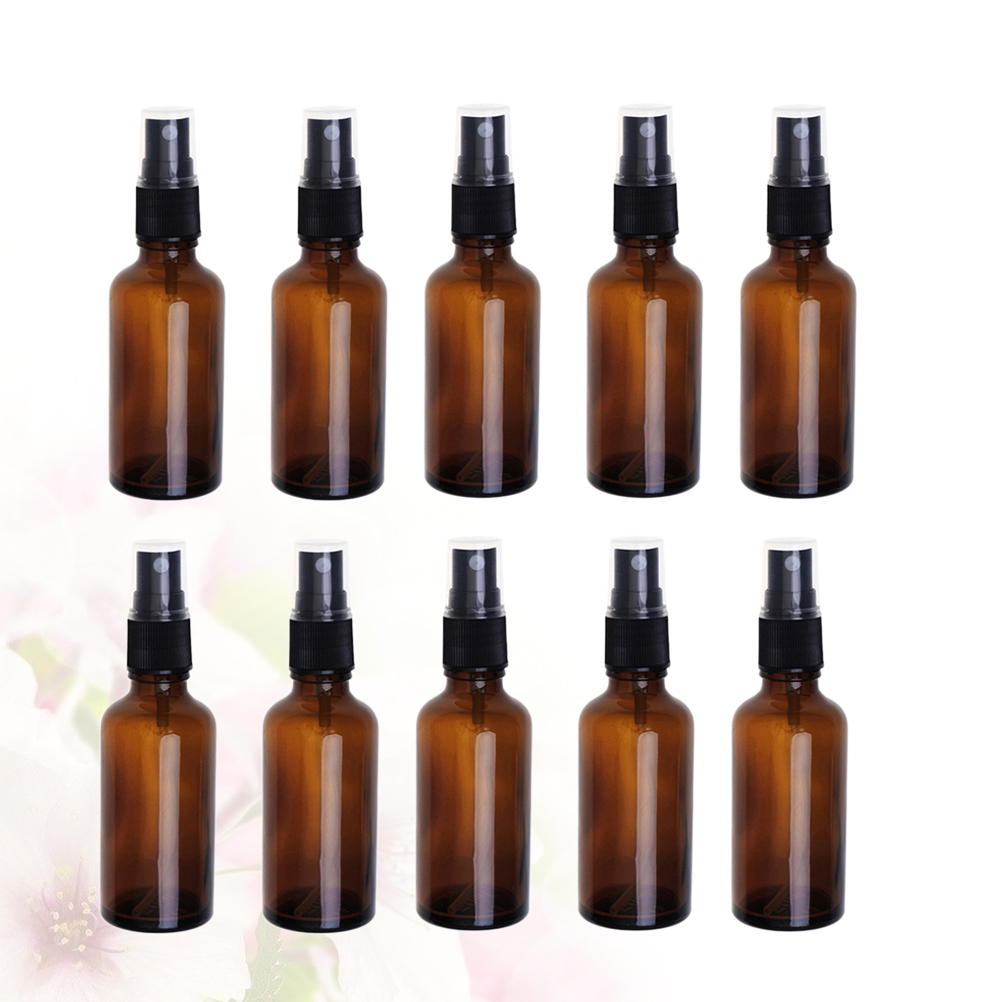 20pcs 20ml Portable Travel Bottle Lotion Spray Empty Glass Bottle Press Spray Bottle (Brown)