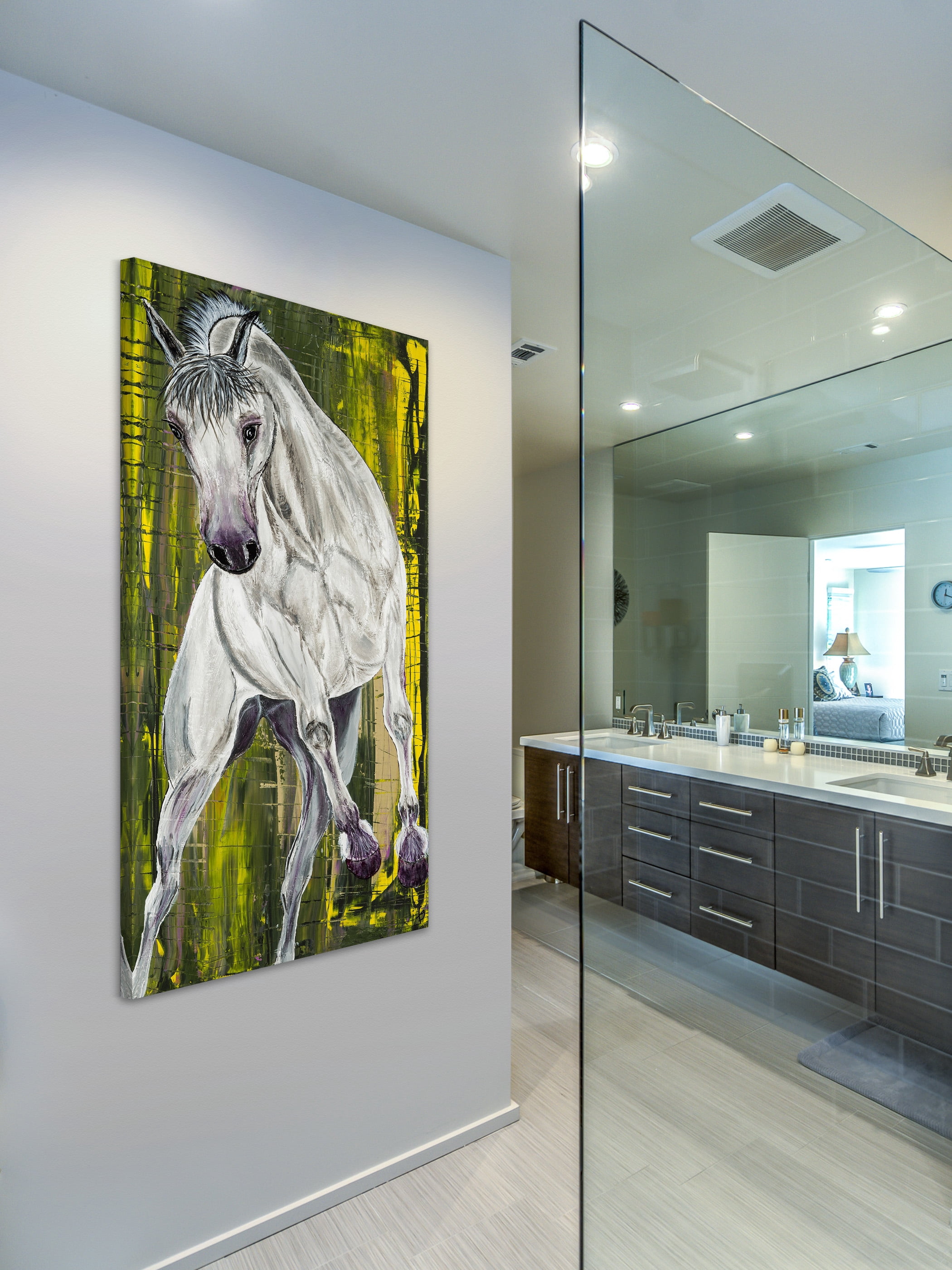 "Balthazar Lipizzan Horse" Painting Print on Wrapped Canvas