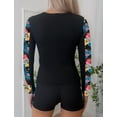 thumbnail image 3 of IDOPIP Women 3 Piece Rash Guard - Long Sleeve Swimsuit Built in Bra Swim Shirt Zip Bathing Suit with Shorts S-2XL, 3 of 6