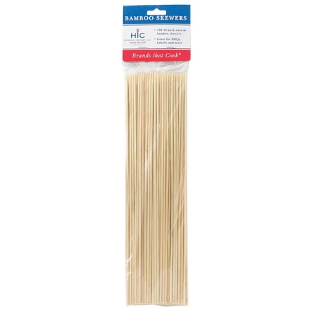 - HIC Bamboo BBQ, Kabob and Grill Skewers, 12-Inches Long, Set of 100