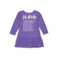 thumbnail image 2 of Def Leppard Toddler Girls Print Drop Waist Dress with Long Sleeves, Sizes 12M-5T, 2 of 10