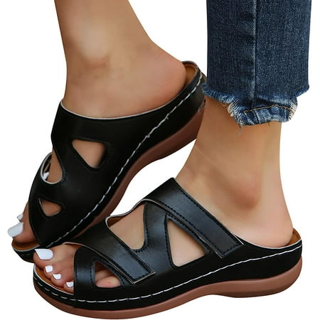 

Wedge Sandals for Women Open Toe Sandals Casual Low Wedges Sandals Summer Arch Support Flat Sandals Roman Shoes