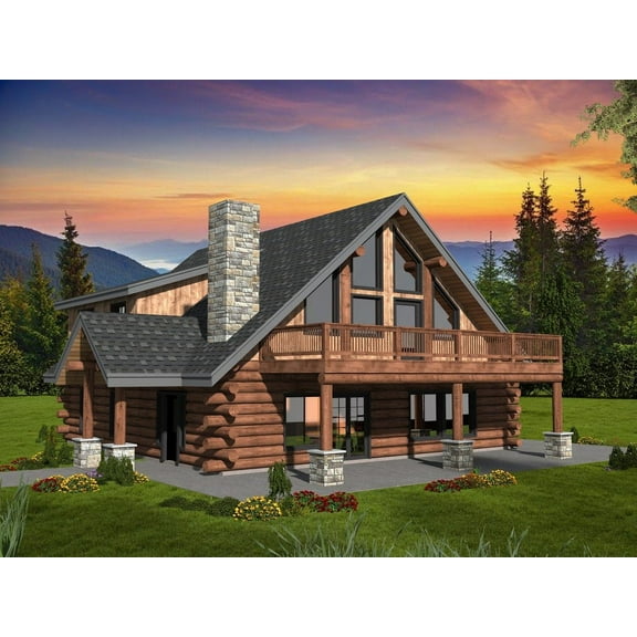 001-1113: A-frame Cabin 4 Bed, 3 Bath Luxury Home Plan, 2854 Sq Ft: Full Blueprints with License to Build by Home Plan Marketplace - Lesuto