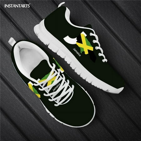 

Cute Jamaica Flag Print Jogging Shoes Woman Flat Shoes for Women Lace Up Breathable Light Weight Girls Boys Sneakers Casual Shoe