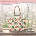 thumbnail image 7 of XYZCANDO Christmas Bell Printed Padded Shoulder Handbag, Large Capacity Quilted Handle Tote for Holiday Shopping, Travel, Daily Commute & Festive Gift Giving, 7 of 7