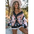 thumbnail image 4 of ABPHQTO Cárdigan de mujer rosa oversize con botones aztecas en la parte delantera, 4 of 5