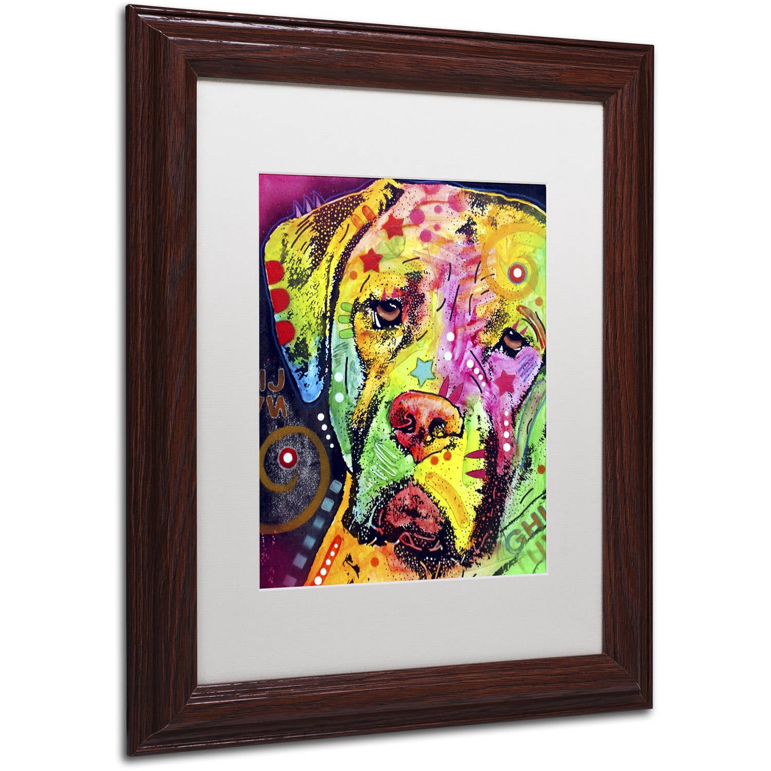 Trademark Fine Art "Mastiff II" Canvas Art by Dean Russo, White Matte, Wood Frame