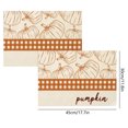 thumbnail image 3 of 2 Pcs Fall Harvest Linen Placemats, Cute Maple Leaf Pumpkin Print Insulated Table Mats for Thanksgiving Party Catering Decorations, 3 of 6