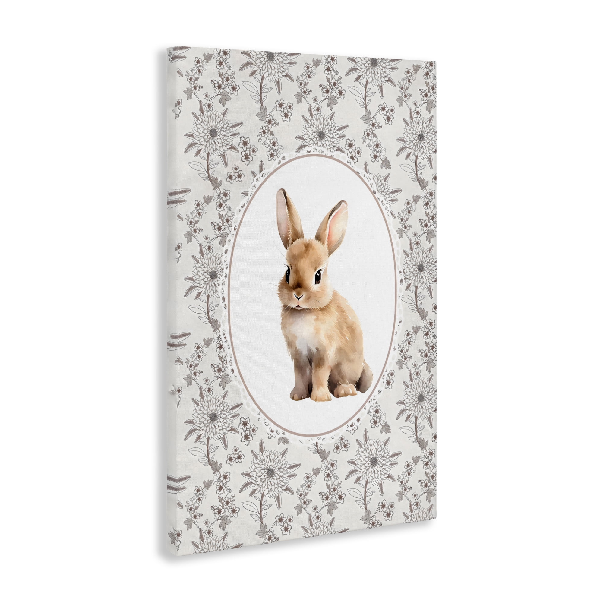 Stupell Industries Mauve Botanical Bunny Canvas Wall Art, design by Ink Drop Loft