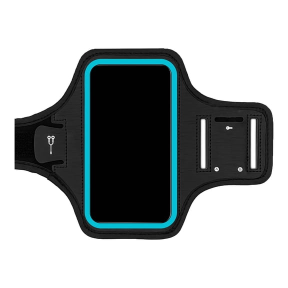 Running Armband Phone Holder, Blue Adjustable Sports Arm Band with Reflective Strip for Running Cycling Hiking