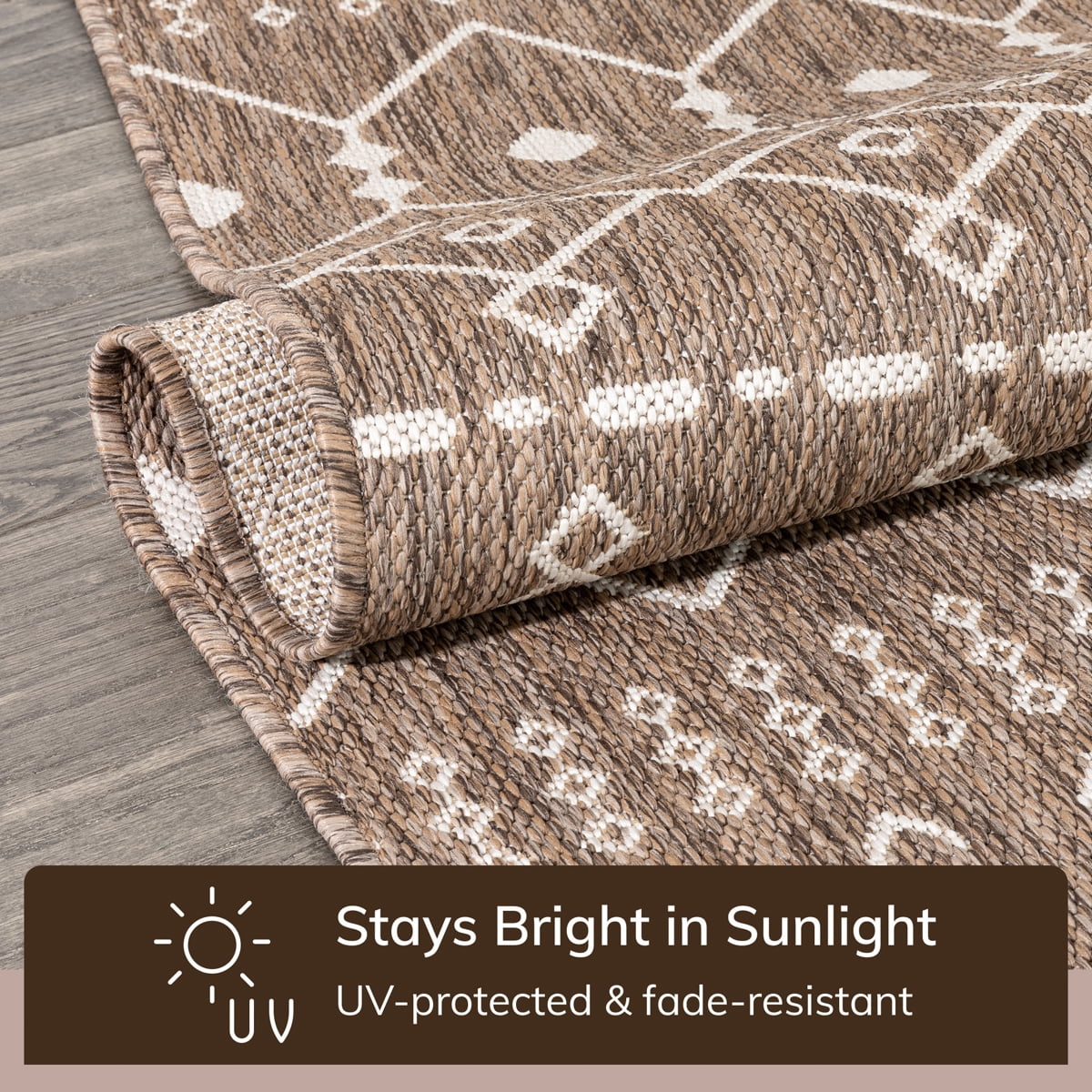 Well Woven Medusa Nord Nordic Lattice Pattern Outdoor Brown/Taupe 9'3" x 12'6" Area Rug