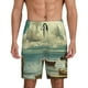 thumbnail image 1 of Balery Serene Coastal Blue Sky Pantalones cortos de pijama de punto de algodón para hombre con cinturilla y bolsillos-Medium, 1 of 6