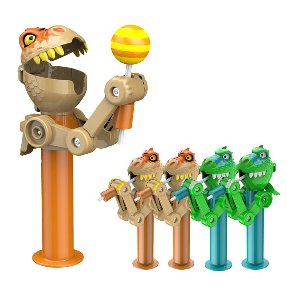 HDLNKAK - Soporte de piruleta de dinosaurio para niños, funda de piruleta de Halloween, juguete creativo de prensa para almacenar y regalo divertido para niños mayores de 3 a&