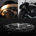 thumbnail image 5 of 4 Inch Twin Bell Loud Alarm Clock Metal Frame 3D Dial with Backlight Battery Operate Desk Table Alarm Clock,White, 5 of 5