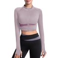 thumbnail image 2 of Veste Courte pour Femmes, Haut Décontracté Sportif à Manches Longues et Col Rond en Noir, Imitation Rayonne Légère, Lavable en Machine, Convient à la Taille, 2 of 8