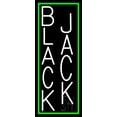 thumbnail image 1 of Blackjack White LED Neon Sign 13 x 32 - inches, Black Square Cut Acrylic Backing, with Dimmer - Bright and Premium built indoor LED Neon Sign for wall décor, arcarde, and storefront., 1 of 7