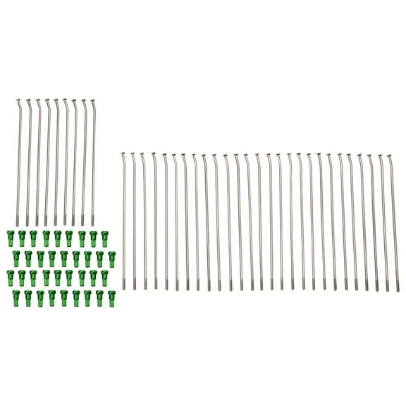 Tusk Motorcycle Spoke Kit - Rear 18" Silver Spoke/Green Nipple For SHERCO 500 SEF Factory 2019-2023