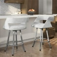 thumbnail image 3 of Amisco Tabouret de Bar Pivotant en Polyester Metro de 30,75 Po Gris Blanc/gris Brillant, 3 of 3