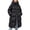 Black, variant on Mid Calf Winter Coats for Women Long Hooded Puffer Coat wit Zip Up Quilted Parka for Cold Snow Weather