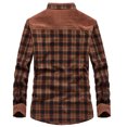 thumbnail image 3 of IROINNID Men's Long Sleeve V-Neck Plush Mid-Length Jacket Plaid Leisure Autumn And Winter Plus Velvet Shirt, 3 of 6