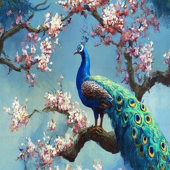 Peacock Peel and Stick Wallpaper 17.7in x 9.8ft Peacock Blossom Branch Vibrant Blue Green Contact Paper Vinyl Waterproof Self Adhesive Wall Paper for Bedroom Shelf Cabinet Renter Friendly