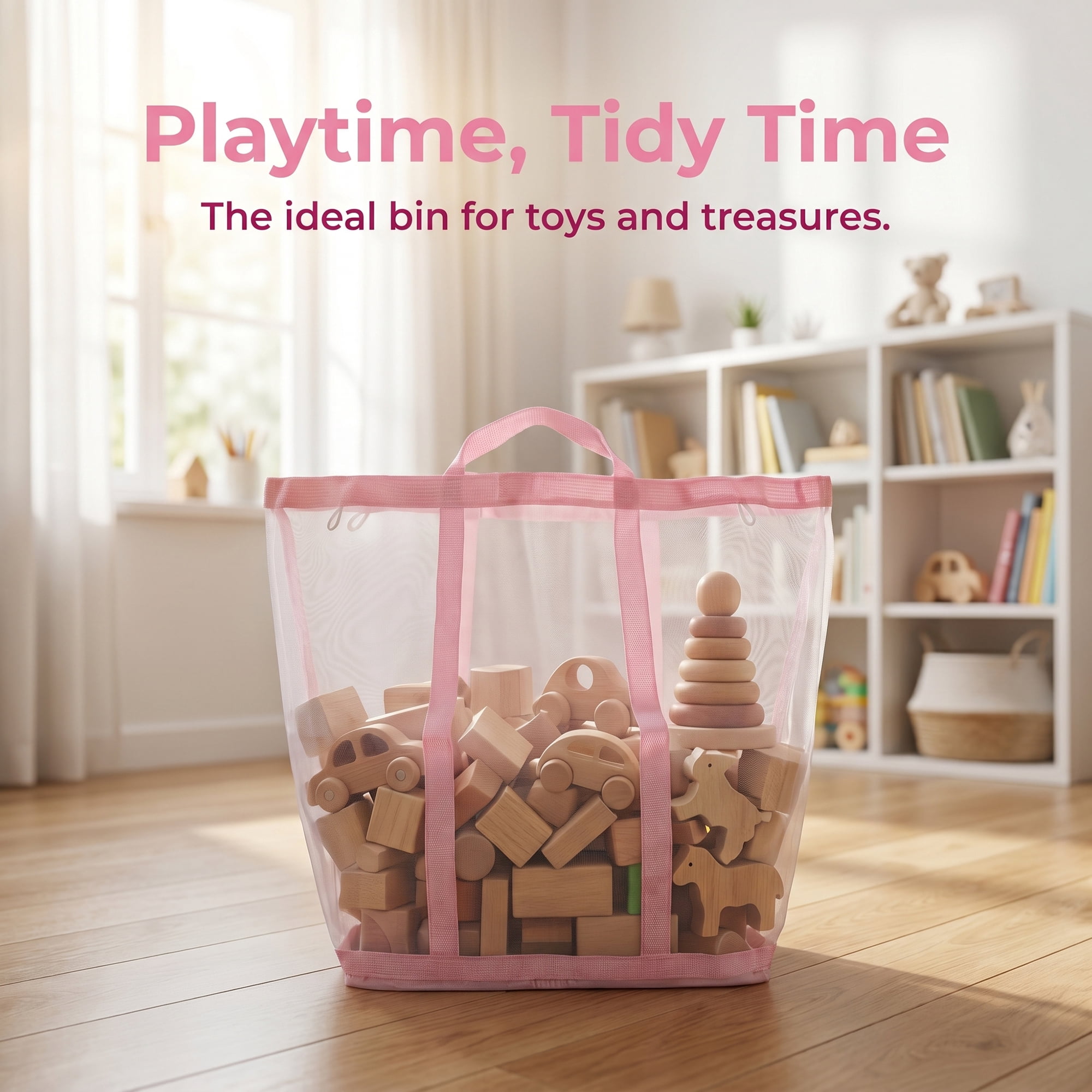 Unique Bargains Collapsible Polyester Laundry Hamper for Home and Travel Use 13.8"x8.7" Pink