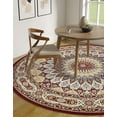 thumbnail image 5 of Unique Loom Narenj Collection Area Rug - Adams (5' 3" Round Burgundy/Beige), 5 of 7