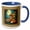 Blue/White, variant on 3drose, a Pixie Whispering to a Sleeping Fox Vector Art, 11oz Mug