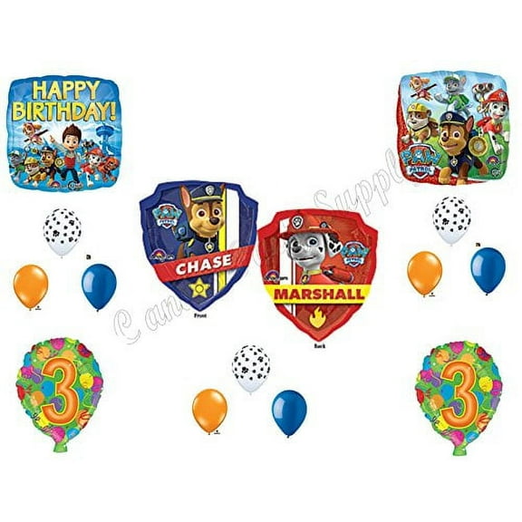 PAW PATROL 3rd Birthday Balloons Decoration Supplies Party Chase Marshall Ryder