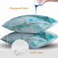 thumbnail image 4 of Turquoise Marble Throw Pillow Covers 26x26 Inch Set of 2, Abstract Modern Art Marble Crack Waterproof Outdoor Pillow Covers, Decorative Cushion Pillowcases for Couch, Sofa, Bed, Garden, Patio, 4 of 9