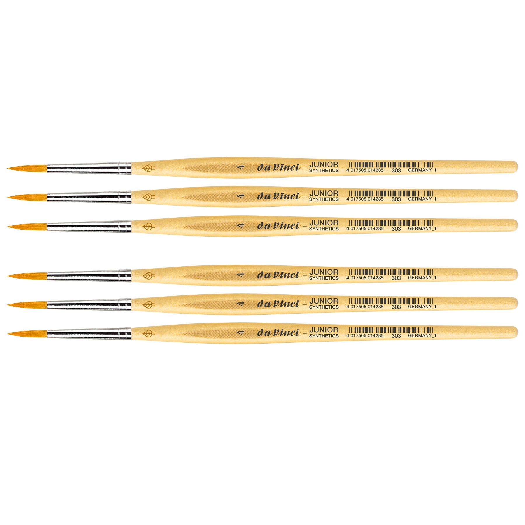 da Vinci JUNIOR Synthetics Student Brush, Synthetic, Tempera, Round, Series 303, Size 4, Pack of 6