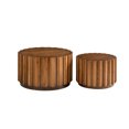 thumbnail image 6 of Leumius Round Nesting Coffee Table Set of 2, Wood Accent Tables with Vertical Slatted Body, Rustic Farmhouse Side Tables for Living Room Walnut, 6 of 7