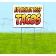 thumbnail image 1 of Authentic Beef Tacos (18"x24") Corrugated Plastic Yard Sign, Bandit, Lawn, Decorations, New, Advertising, USA, 1 of 3