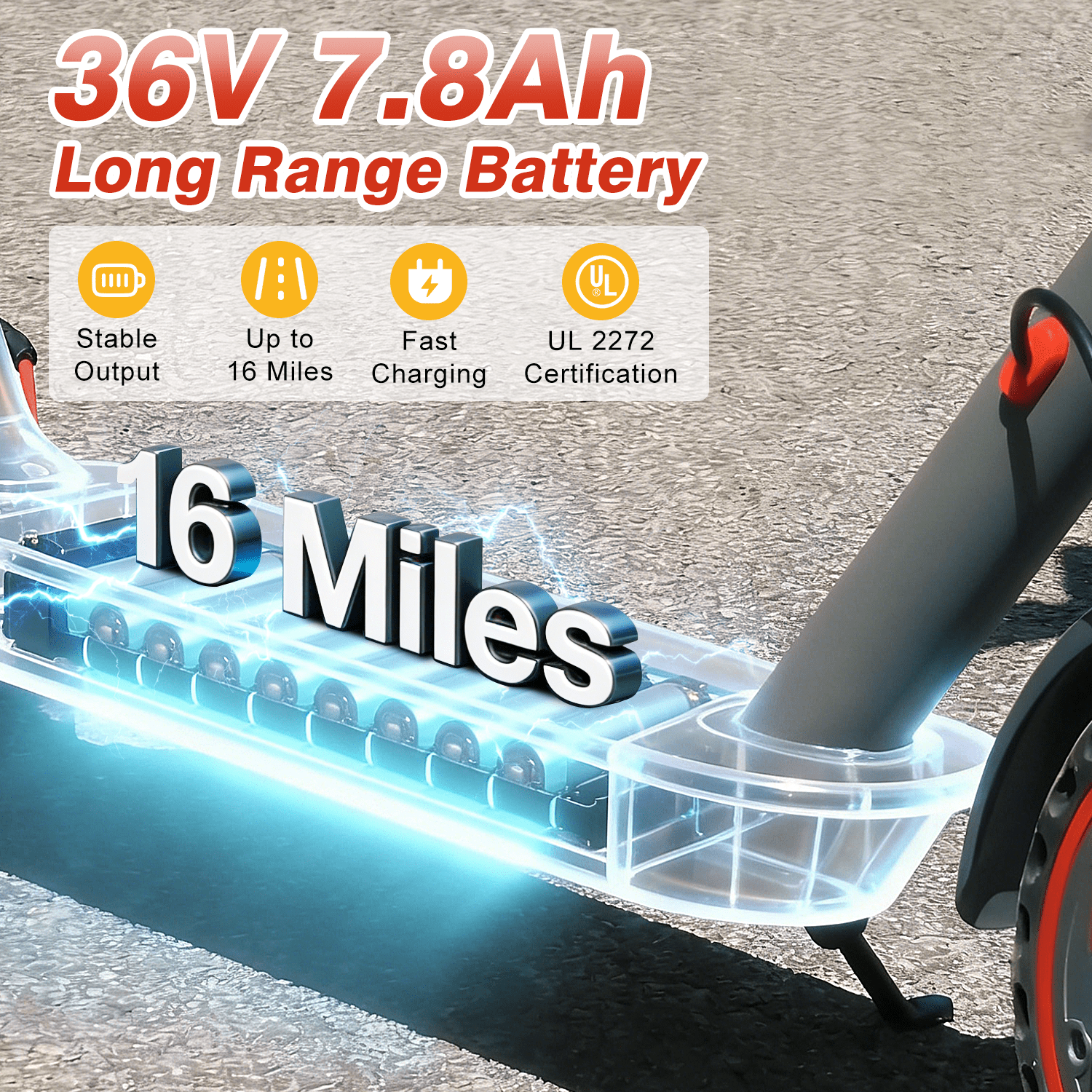 OBX OBX 350W Electric Scooter for Adults: 18 MPH, 16 Mile Range, 8.5" Solid Tires, Foldable Portable E-Scooter for Commute,UL Certified