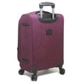thumbnail image 3 of Dejuno Aurora Lightweight Denim 3-Piece Spinner Luggage Set - Burgundy, 3 of 6