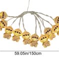 thumbnail image 3 of Fmbmuo Halloween Pumpkin LED String Lights Grim Pumpkin Design Battery-Operated Outdoor Festival Decor, 3 of 5