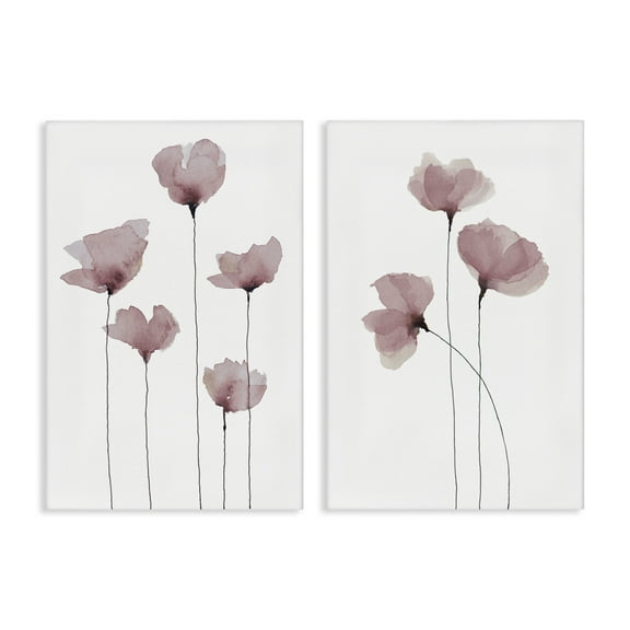 Stupell Industries Poppies Standing Tall Floral & Botanical Painting Wrapped Canvas Art Print Wall Art, 16 x 24, Set of 2