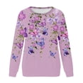 thumbnail image 3 of Long Sleeve Tops O Neck Loose Pullover Women Graphic Sweatshirts Comfy Retro Tops Daily Tops Tunic Sweatshirts, 3 of 5