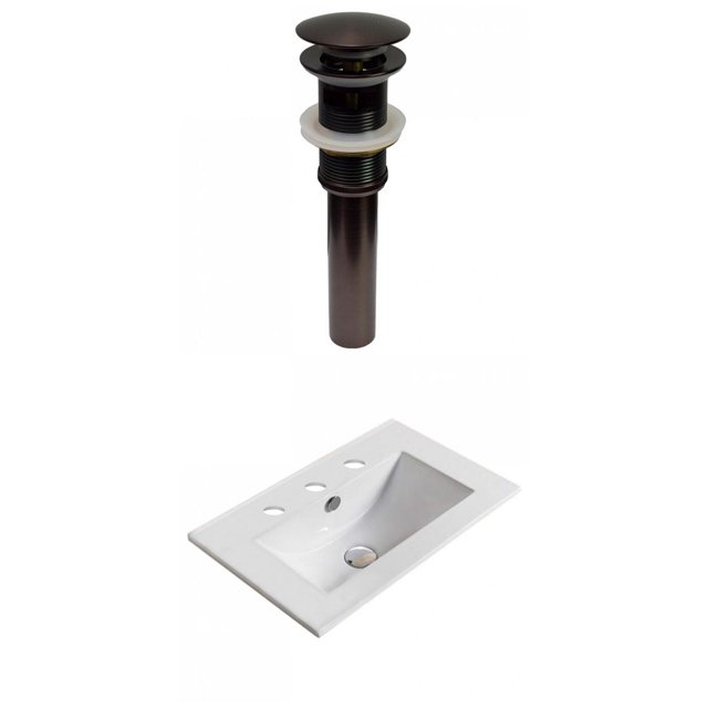 American Imaginations 19.9-in. W 3H8-in. Ceramic Top Set In White Color - Overflow Drain Incl. AI-30459