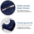 thumbnail image 4 of Kotton Culture 1 Pc Duvet Cover Queen Size/Full Size-100% Egyptian Cotton 600 TC Ultra Soft Premium Durable Comforter Cover Zipper Closure & Corner Ties- (Navy Blue, 90" X 90"), 4 of 8