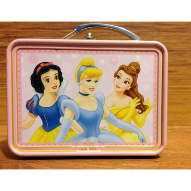 BNIP Disney Princess Cinderella, Belle & Snow White Mini Tin Lunch Box Handle Wo