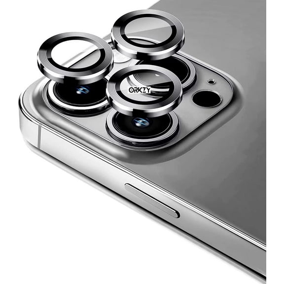 Camera Lens Protector Compatible for iPhone 13 (6.1") / iPhone 13 Mini (6.1"), Metal Texture Style Camera Cover Tempered Glass, One Pack of Two Lens Protector (Black)