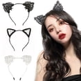 thumbnail image 3 of Cat Ears Headband Lace 3PCS Fashion Hair Hoop Hair Accessory Cosplay Decoration, 3 of 10