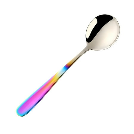 

UDIYO Soup Spoon Soup Spoon Mirror Surface Ergonomic Stainless Steel Non-stick Rust-proof Dinner Spoon Kitchen Supplies