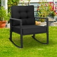 thumbnail image 2 of Demifill Patio Rattan Rocker Outdoor Glider Rocking Chair Cushion Lawn, Patio Chair for Outdoor, Black, 2 of 12